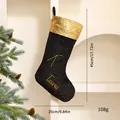 Schwarze goldene Stier Sternbild Weihnachtssocken mit funkelnden Goldpailletten dekoriert - Sternzeichen Weihnachtssocke / Stier