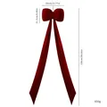 Grande fiocco di Natale in velluto rosso, decorazione sospesa da 150 cm con nastri - 150cm Size / Borgogna