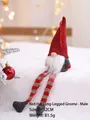 Gnomo di Natale con cappello rosso e lunghe gambe a strisce decoro - Cappello Rosso Gambe Lunghe - Uomo
