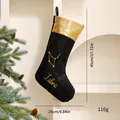 Schwarzer und goldener Libra-Weihnachtsstrumpf mit Pailletten und Maßen von 45cm - Sternzeichen Weihnachtssocke / Waage