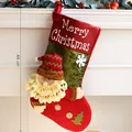 Red Christmas stocking featuring a 3D Santa Claus figure and 44cm height dimension - 44cm / Letter-Santa Claus
