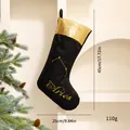 Schwarze und goldene Pailletten Widder Sternzeichen Weihnachtsstrumpf Geschenkbeutel - Sternzeichen Weihnachtssocke / Widder