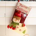 Large Christmas stocking with 3D snowman and Merry Christmas embroidery - 44cm / Letter Snowman