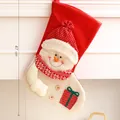 Snowman Christmas stocking with 47cm height measurement, red and cream knit design. - 47cm / Knitted - Snowman