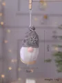 Handgefertigter süßer Weihnachtsgnom-Anhänger mit Schneeflockenhut, Maß 10x5 cm. - Graue Mütze Wichtel
