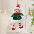Handgemaakte pluche kerstelf boomversiering, afmetingen 16cm hoogte en 9cm breedte - Groene Kleine Elf