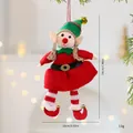 Schattige pluche kerstelf pop hangende versiering voor de kerstboom, 19 cm hoog - Rode Kleine Elf