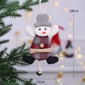 Feestelijke sneeuwpop stoffen hanger voor kerstboom decoratie, afmeting 29x13cm - Sneeuwpop met Kleine Bel