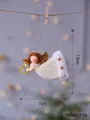 Handgefertigter Weihnachtsengel Plüschtier Anhänger mit goldenem Herz und Stern - Goldener Engel mit Herz