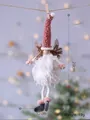 Adorable muñeca de ángel de Navidad de peluche rosa y blanco con alas suaves. - Ángel de piernas largas / Rosa