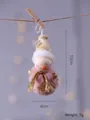 Lindo adorno colgante de muñeco de nieve de Navidad en peluche rosa con bufanda dorada - Muñeco de Nieve Sombrero de Punto / Beige