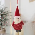 Pendaglio Babbo Natale lavorato a maglia rosso a pois bianchi per albero di Natale - Babbo Natale Rosso