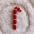 Red and white striped felt candy cane Christmas ornament for festive tree decor - Candy Cane-Red