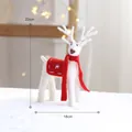 Renna di Natale in feltro bianco con sciarpa rossa, dimensioni 22x18 cm - Taglia L / Rosso bianco