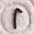 Handmade 12cm green and red wool felt candy cane ornament for Christmas tree decoration - Candy Cane - Green