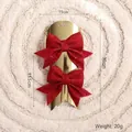 Grote rode glitter kerststrikken op gouden kaart voor feestelijke DIY boom- en binnendecoratie - Rood Klein / 2 Stuks/Set