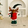 Decorazione bambola renna di Natale 45 cm con paillettes rosse e cappello a punta - In Piedi-Renna