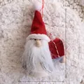 Handmade plush Christmas Santa gnome ornament with 11cm height measurement - Model I Christmas Gnome