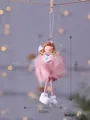 Niedlicher rosa Plüschengel Weihnachtsanhänger mit Krone und weißem Herzdetail - Rosa Engel - Herz