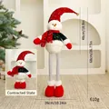 Pupazzo di neve natalizio telescopico con paillettes rosse, altezza 48-68 cm. - Telescopico-Pupazzo di Neve