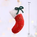 Handmade red felt Christmas stocking ornament with gold star embroidery details - Red Sock Ornament