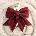 Decoratieve donkerrode glitter kerststrik voor boomornamenten en vakantiestyling - Wijnrood Middel / 1 Stuk