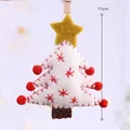 Handmade white felt Christmas tree ornament with red stitched stars, height 11cm - White Christmas Tree