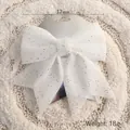 Witte glitter kerststrik decoratie, 17x18cm fonkelend kerstboom ornament voor feestjes - Witte Middel / 1 Stuk