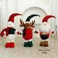 Set di addobbi natalizi in peluche pupazzo di neve renna e Babbo Natale alto 45cm - Mix di 3 Modelli in Piedi