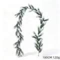 Detailed view of 180cm snowy artificial pine needle garland for Christmas wall decoration - 1.8m Pine Garland (Snow Flocked) / 68 Tips
