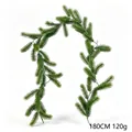 Close-up of 180cm green artificial pine needle Christmas garland for wall hanging - 1.8m Pine Garland (Green) / 68 Tips