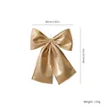 Extra-large gold ribbed bow Christmas tree decoration with 30x35cm dimensions info - Shiny Style / 30x35cm / Gold