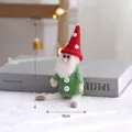 Handmade wool felt Christmas gnome ornament for festive desktop decor, 15cm tall. - Sitting Button Style / 15x8cm / Red Hat Santa