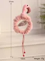 Handgefertigter rosa Flamingo-Anhänger aus Plüsch mit Pailletten für die Weihnachtsdeko - Rosa Langbeiniger Flamingo