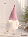 Rosa Weihnachtsgnom Hängedeko mit warmem LED-Licht, 19 cm hoch. - Rosa Gnom mit Licht