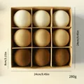 Lot de 9 boules de Noël floquées tons marron et crème avec dimensions précises - 8CM/9 pièces / Série Café