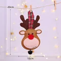 Festliche Weihnachts-Rentier-Filz-Hängedekoration mit roter Nase und kariertem Band - Elch-Stil / 20x10cm / Rentier-Braun Weiß
