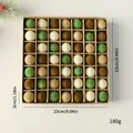 Lot de 49 boules de Noël floquées en vert, blanc et or pour la décoration sapin - 3cm/49 Pièces Par Paquet / Série Marron & Vert