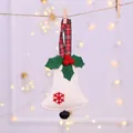 Weißes Stoff-Weihnachtsglocken-Ornament mit Schneeflocke, 20 cm Hängedekoration - 20x12cm / Glocke-Weiß