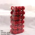 36-pack 4cm red Christmas ornament balls featuring mixed matte, shiny, and glitter finishes - Mixed Texture Balls / 4cm 36Pcs / Red