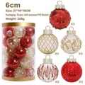 Set of 25 Red and Gold 6cm Christmas Ball Ornaments in Protective PVC Compression Bucket - Pressure Resistant Barrel (348g) / 6cm 25 Pieces/Pack / Red Gold