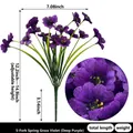 Detailansicht tiefvioletter, 5-facher künstlicher Veilchenblüten mit Höhenangaben - 5-Prong Spring Grass Violet / Dunkellila