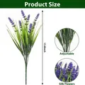 Detail view of 13.8 inch artificial silk lavender flowers with adjustable stems - 7 Branches Lavender Bundle / Purple