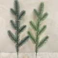Ramas de agujas de pino artificiales verdes en dos tonos para coronas de Navidad - Aguja de Pino de 7 Puntas / 35cm / Verde Hierba