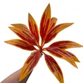 Hojas artificiales de Cordyline para decorar, rama de 58cm en tonos naranja y rojo - 12 Hojas / Color de otoño