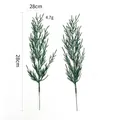 28cm green artificial pine cypress branch for holiday home decoration and landscaping - 28x28cm / Single Pine Leaf