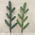 Set de dos ramas de pino artificiales realistas en verde oscuro y claro - Aguja de Pino de 7 Puntas / 35cm / Verde oscuro