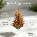 Petit cyprès artificiel rouge de 45 cm avec fil d'acier réglable pour décor de Noël - Sapin de Noël Cyprès (Sans Poussette de Terre) / Hauteur 45cm / Rouge et Vert