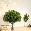 Realistic artificial green Christmas pine branch for festive holiday floral arrangements - Single 5-Prong Pine Needle