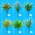 Set assortito di 6 piante artificiali inclusi eucalipto e felci con misure indicate - Set di 12 / Bianco